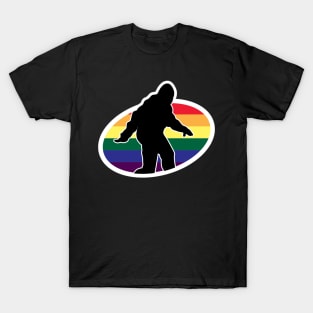 Rainbow Bigfoot Cryptid Pride T-Shirt